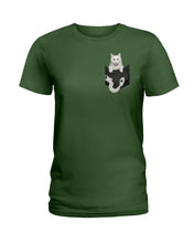 Load image into Gallery viewer, Cat In Your Front Pocket Great Gift For Cat Lovers Ladies Tee
