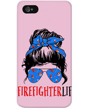 Load image into Gallery viewer, Firefighter Make You Life Safe Lady With Blue Ribbonhead Gift For Women Phone case
