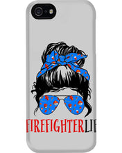 Load image into Gallery viewer, Firefighter Make You Life Safe Lady With Blue Ribbonhead Gift For Women Phone case
