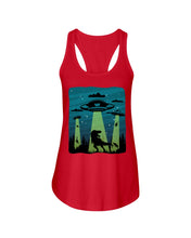 Load image into Gallery viewer, UFA Dinosaur T Rex Sky Full Of Stars Ladies Flowy Tank
