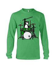 Load image into Gallery viewer, Funny Cat Playing Drums Great Gift For Cat Lovers Unisex Long Sleeve
