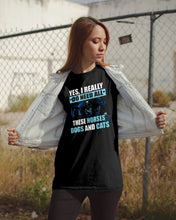 Load image into Gallery viewer, I Do Need All These Horses Dogs And Cats Guys Tee
