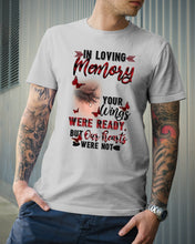 Load image into Gallery viewer, Gift For Angel Dad Red Butterflies Your Wings Were Ready Guys Tee
