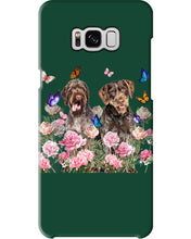 Load image into Gallery viewer, German Wirehaired Pointer With Peonies Gift For Dog Lovers Phone case
