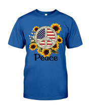 Load image into Gallery viewer, Peace Sign Sunflower Birthday Gift For Girls Guys Tee
