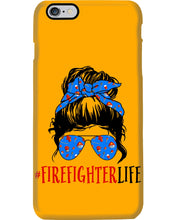 Load image into Gallery viewer, Firefighter Make You Life Safe Lady With Blue Ribbonhead Gift For Women Phone case
