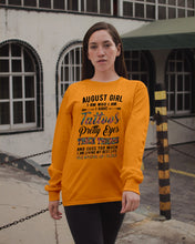 Load image into Gallery viewer, August Girl Has Tattoos Pretty Eyes Thick Thighs For Birthday Gift Unisex Long Sleeve
