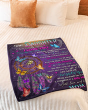 Load image into Gallery viewer, Dreamcatcher With Purple Feather Mom Gift For Daughter Believe In Yourself Fleece Blanket
