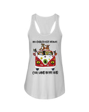 Load image into Gallery viewer, On A Dark Desert Highway Meaningful Gift For Dog Lovers Ladies Flowy Tank
