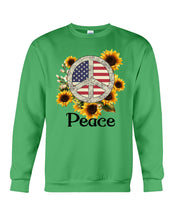 Load image into Gallery viewer, Peace Sign Sunflower Birthday Gift For Girls Sweatshirt

