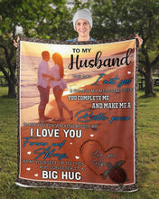 Load image into Gallery viewer, Gift For Husband Sea Turtle On Beach You Make Me A Better Person Sherpa Blanket
