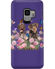 Load image into Gallery viewer, German Wirehaired Pointer With Peonies Gift For Dog Lovers Phone case

