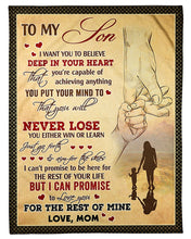 Load image into Gallery viewer, You Either Win Or Learn Shadow Of Mom And A Boy Mama Gift For Son Fleece Blanket
