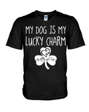 Load image into Gallery viewer, My Dog Is My Lucky Charm Trending Gift For Dog Lovers Guys V-Neck
