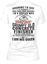 Load image into Gallery viewer, A Spoiled Wife Of Grumpy Old Concrete Finisher Trending For Personalized  Sport Gift Ladies Tee
