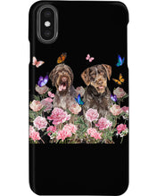 Load image into Gallery viewer, German Wirehaired Pointer With Peonies Gift For Dog Lovers Phone case
