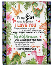 Load image into Gallery viewer, Mom Gift For Son Never Forget That I Love You Fleece Blanket
