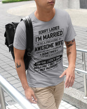 Load image into Gallery viewer, I'm The Lucky One Because I Get To Be Her Husband Gift For Husband Guys Tee
