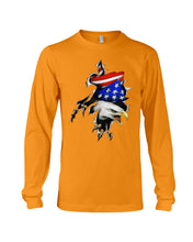 Load image into Gallery viewer, Eagle Giant Scratch USA Flag Gift For Women Unisex Long Sleeve
