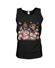 Load image into Gallery viewer, German Wirehaired Pointer With Peonies Gift For Dog Lovers Unisex Tank Top
