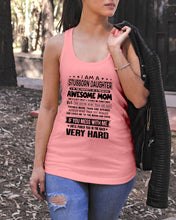 Load image into Gallery viewer, Stubborn Son Of Awesome Mom She'll Punch You Very Hard Ladies Flowy Tank
