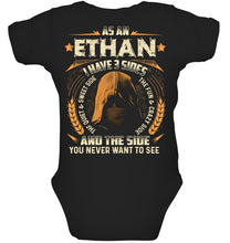 Load image into Gallery viewer, Custom Name Gift I Have Three Sides As An Ethan Baby Onesie
