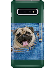 Load image into Gallery viewer, baby Pug In Denim Pocket Gift For Dog Lovers Phone case
