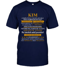 Load image into Gallery viewer, Kim Custom Name Gift A Warrior's Mentality With A Poet's Soul Guys Tee
