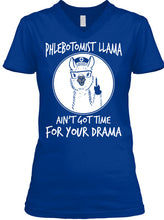 Load image into Gallery viewer, Phlebotomist Llama Ain't Got Time For Your Drama Ladies V-Neck

