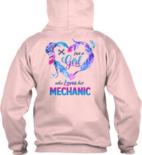 Load image into Gallery viewer, Vintage Funny Just A Girl Who Loves Her Mechanic Hoodie
