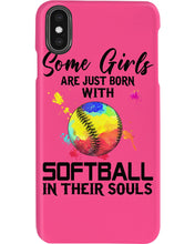 Load image into Gallery viewer, Some Girl Are Just With Softball In Their Souls Gift For Softball Lovers Phone case
