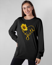 Load image into Gallery viewer, Black Phone Case Sunflower Faith Gift For Christians Unisex Long Sleeve
