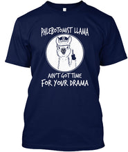 Load image into Gallery viewer, Phlebotomist Llama Ain't Got Time For Your Drama Guys Tee
