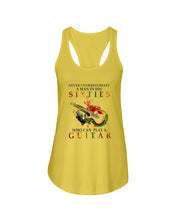 Load image into Gallery viewer, Never Underestimate A 60 Year Old Man Can Play A Guitar Ladies Flowy Tank
