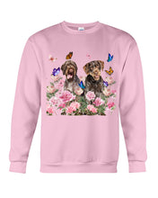 Load image into Gallery viewer, German Wirehaired Pointer With Peonies Gift For Dog Lovers Sweatshirt

