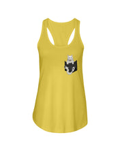 Load image into Gallery viewer, Cat In Your Front Pocket Great Gift For Cat Lovers Ladies Flowy Tank
