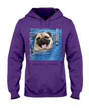 Load image into Gallery viewer, baby Pug In Denim Pocket Gift For Dog Lovers Hoodie
