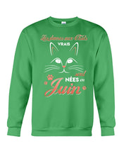 Load image into Gallery viewer, Lé Dames Aux Thats Vrais Sont Nées En   Juin For Birthday Gift Sweatshirt

