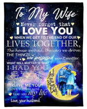 Load image into Gallery viewer, Galaxy Husband Gift For Wife Love You To The Moon And Back Fleece Blanket
