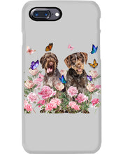 Load image into Gallery viewer, German Wirehaired Pointer With Peonies Gift For Dog Lovers Phone case
