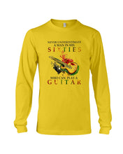 Load image into Gallery viewer, Never Underestimate A 60 Year Old Man Can Play A Guitar Unisex Long Sleeve
