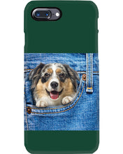 Load image into Gallery viewer, Australian Shepherd In Denim Pocket Gift For Dog Lovers Phone case
