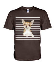 Load image into Gallery viewer, ln Chihuahua Horizontal Stripes Gift For Dog Lovers Guys V-Neck
