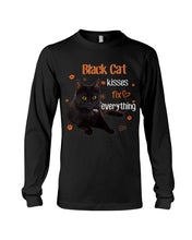 Load image into Gallery viewer, Black Cat Kisses Fix Everything Gift For Cat Lovers Unisex Long Sleeve
