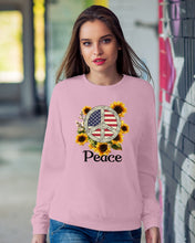 Load image into Gallery viewer, Peace Sign Sunflower Birthday Gift For Girls Sweatshirt
