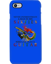 Load image into Gallery viewer, Never Underestimate A 60 Year Old Man Can Play A Guitar Phone case
