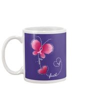 Load image into Gallery viewer, Butterfly Faith Breast Cancer Awareness Meaningful Gift Mug
