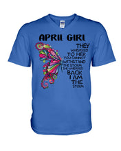 Load image into Gallery viewer, Birthday Gift For April Girl They Whispered To Her - I'm The Storm Guys V-Neck
