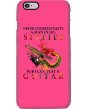 Load image into Gallery viewer, Never Underestimate A 60 Year Old Man Can Play A Guitar Phone case
