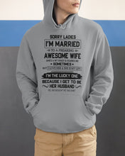 Load image into Gallery viewer, I'm The Lucky One Because I Get To Be Her Husband Gift For Husband Hoodie
